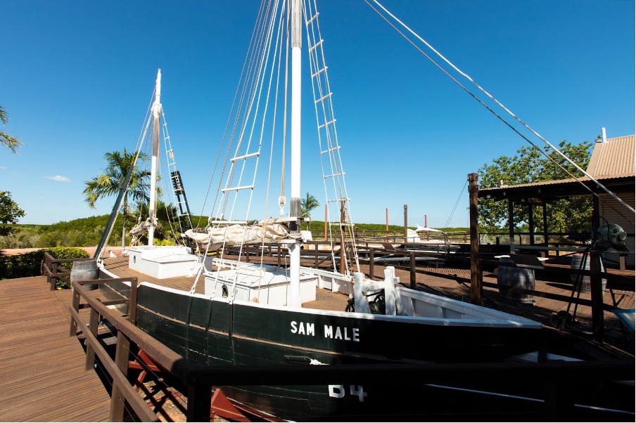 A boat on a dock