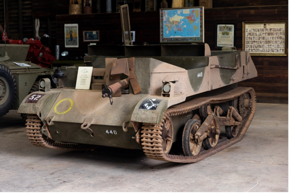 Vintage tank on display in a museum