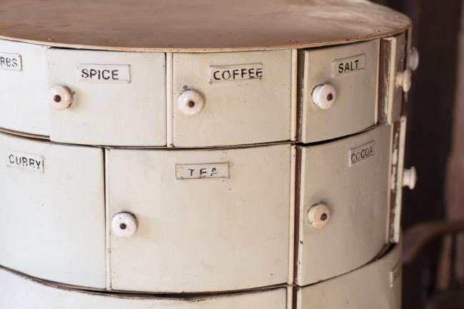 44 gallon drum converted in to a kitchen pantry