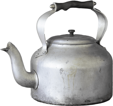 Large silver kettle