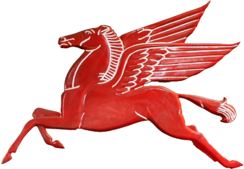 A familiar flying red horse.