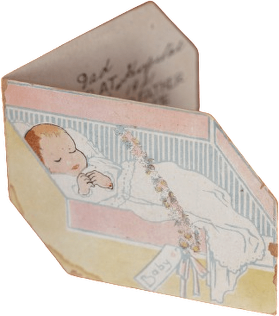 Newborn’s arrival card on the frontlines of war