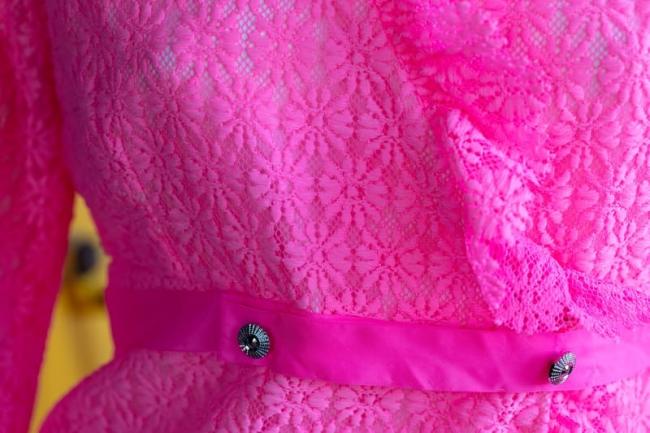 Hot pink lace ensemble