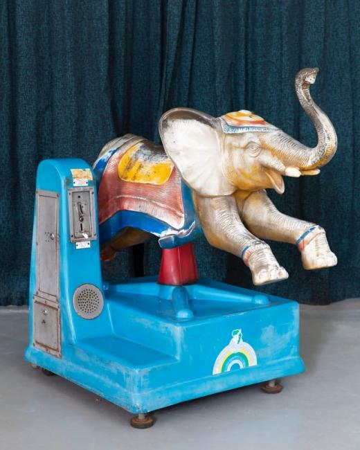 Ride-along elephant delights youngsters