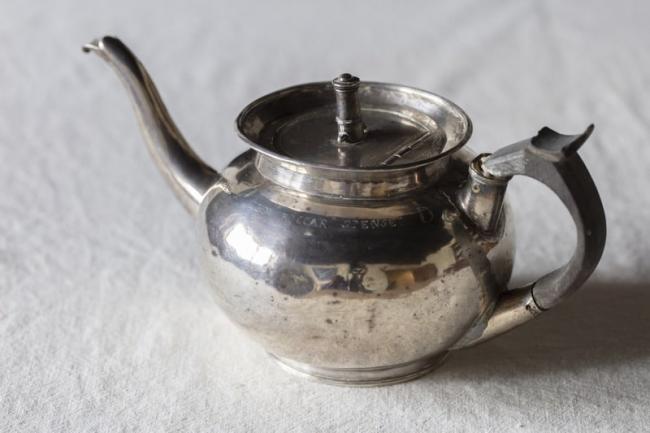 Silver teapot